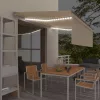 Krémszínű LED-es kézzel kihúzható napellenző redőnnyel 4 x 3 m