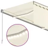 Krémszínű LED-es kézzel kihúzható napellenző redőnnyel 4 x 3 m