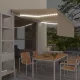 Krémszínű szélérzékelős, LED-es napellenző redőnnyel 4x3 m
