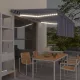 Kék és fehér redőnyös, szélérzékelős, LED-es napellenző 4,5x3 m