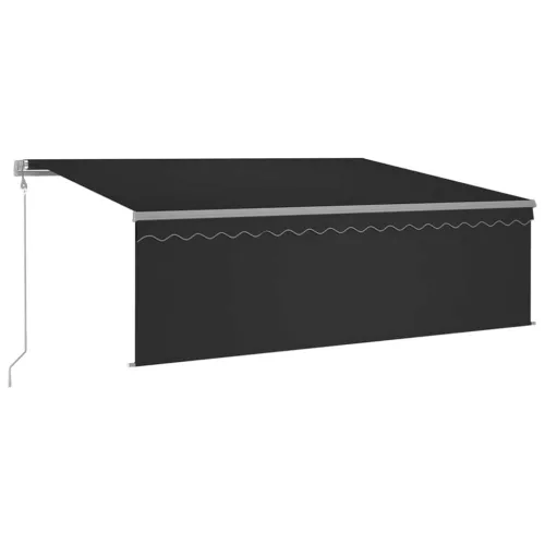 Szürke redőnyös, LED-es, szélérzékelős napellenző 4,5 x 3 m