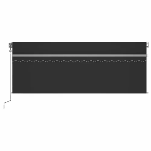 Szürke redőnyös, LED-es, szélérzékelős napellenző 4,5 x 3 m