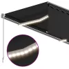 Szürke redőnyös, LED-es, szélérzékelős napellenző 4,5 x 3 m