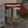 Narancs-barna redőnyös, LED-es, szélérzékelős napellenző 4,5x3m