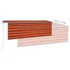 Narancs-barna redőnyös, LED-es, szélérzékelős napellenző 4,5x3m