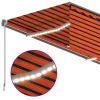 Narancs-barna redőnyös, LED-es, szélérzékelős napellenző 4,5x3m