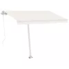 Krémszínű kézzel kihúzható póznás napellenző 350 x 250 cm