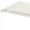 Krémszínű kézzel kihúzható póznás napellenző 350 x 250 cm