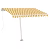 Sárga-fehér kézzel kihúzható póznás napellenző 350 x 250 cm