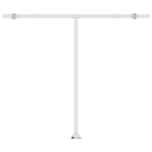 Sárga-fehér kézzel kihúzható póznás napellenző 350 x 250 cm