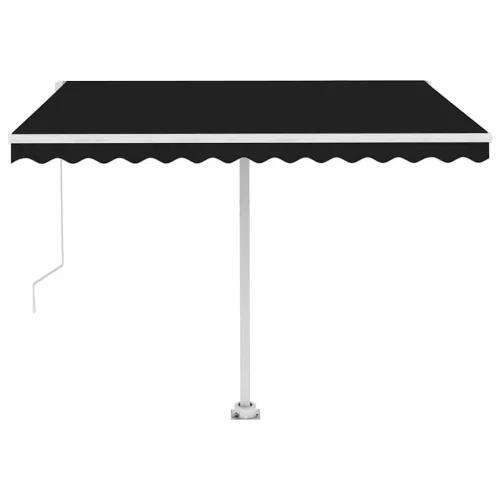 Antracitszürke kézzel kihúzható póznás napellenző 350 x 250 cm