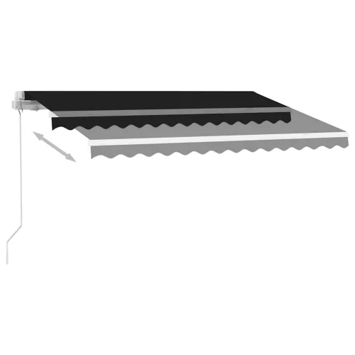 Antracitszürke kézzel kihúzható póznás napellenző 350 x 250 cm