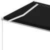 Antracitszürke kézzel kihúzható póznás napellenző 350 x 250 cm