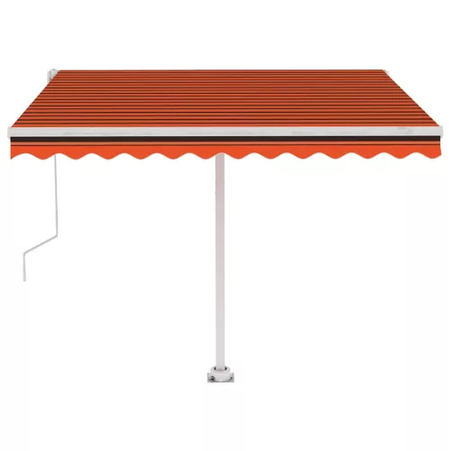 Narancssárga-barna automata póznás napellenző 350 x 250 cm