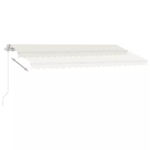 Krémszínű kézzel kihúzható póznás napellenző 400 x 300 cm
