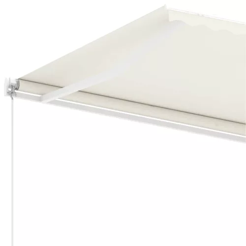 Krémszínű kézzel kihúzható póznás napellenző 400 x 300 cm