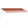 Narancs-barna kézzel kihúzható póznás napellenző 400 x 300 cm
