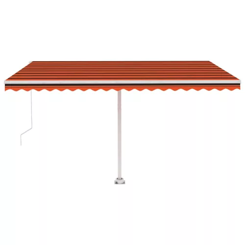 Narancs-barna kézzel kihúzható póznás napellenző 400 x 300 cm