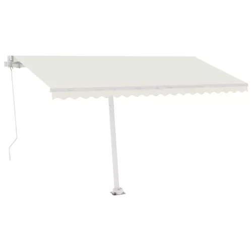 Krémszínű kézzel kihúzható LED-es napellenző 400 x 300 cm