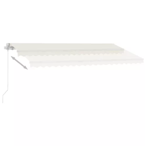 Krémszínű kézzel kihúzható LED-es napellenző 400 x 300 cm