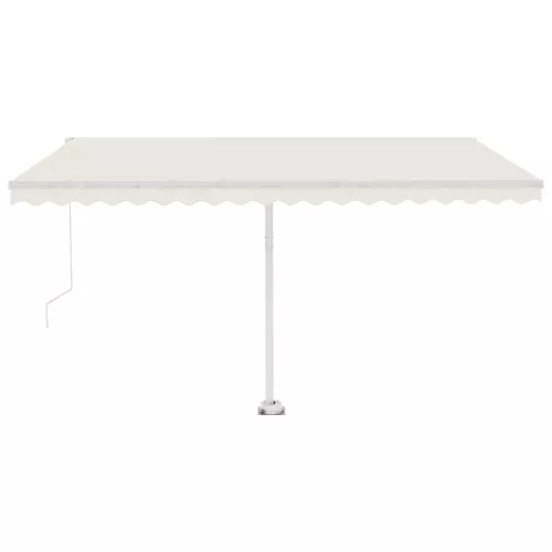 Krémszínű kézzel kihúzható LED-es napellenző 400 x 300 cm