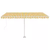 Sárga és fehér kézzel kihúzható LED-es napellenző 400 x 300 cm