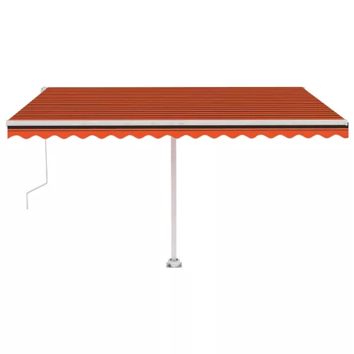Narancssárga és barna automata póznás napellenző 400 x 300 cm