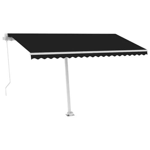 Antracitszürke kézzel kihúzható LED-es napellenző 450 x 300 cm