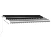 Antracitszürke kézzel kihúzható LED-es napellenző 450 x 300 cm
