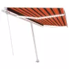 Narancs és barna kézzel kihúzható LED-es napellenző 450x300 cm