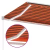 Narancs és barna kézzel kihúzható LED-es napellenző 450x300 cm