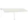 Krémszínű automata szélérzékelős és LED-es napellenző 600x300cm
