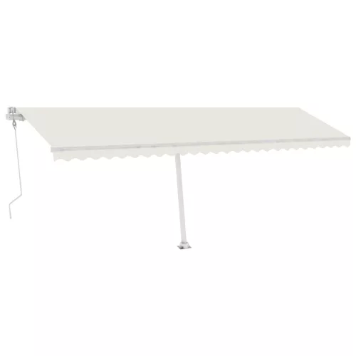 Krémszínű automata szélérzékelős és LED-es napellenző 600x300cm