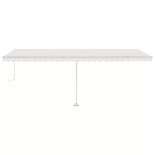 Krémszínű automata szélérzékelős és LED-es napellenző 600x300cm