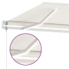 Krémszínű automata szélérzékelős és LED-es napellenző 600x300cm