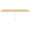 Sárga-fehér szélérzékelős és LED-es napellenző 600x300 cm