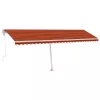 Narancssárga-barna szélérzékelős és LED-es napellenző 600x300cm