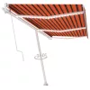 Narancssárga-barna szélérzékelős és LED-es napellenző 600x300cm