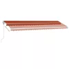 Narancssárga-barna szélérzékelős és LED-es napellenző 600x300cm