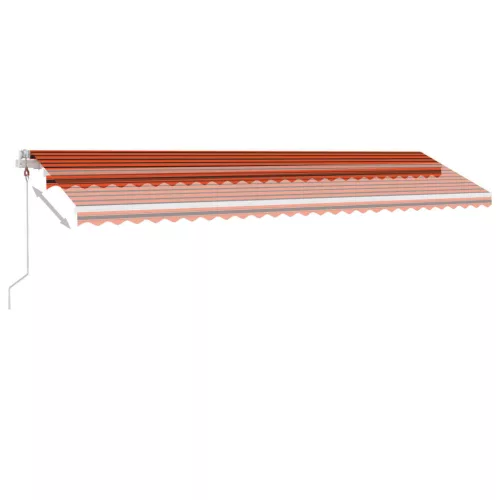 Narancssárga-barna szélérzékelős és LED-es napellenző 600x300cm