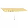 Sárga és fehér kézzel kihúzható LED-es napellenző 600 x 350 cm