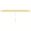Sárga és fehér kézzel kihúzható LED-es napellenző 600 x 350 cm