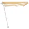 Sárga és fehér kézzel kihúzható LED-es napellenző 600 x 350 cm