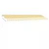 Sárga és fehér kézzel kihúzható LED-es napellenző 600 x 350 cm