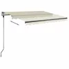 Krémszínű kézzel kihúzható LED-es napellenző 350 x 250 cm