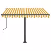 Sárga és fehér kézzel kihúzható LED-es napellenző 350 x 250 cm