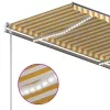 Sárga és fehér kézzel kihúzható LED-es napellenző 350 x 250 cm