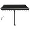 Antracitszürke kézzel kihúzható LED-es napellenző 350 x 250 cm