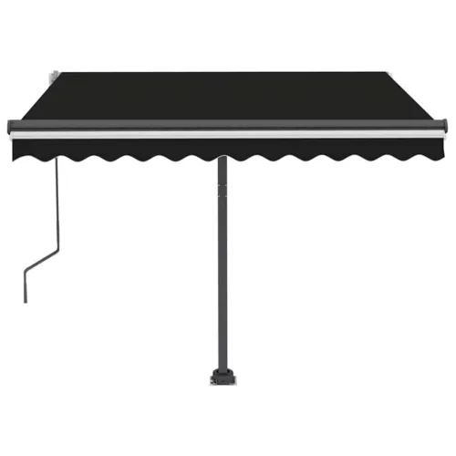 Antracitszürke kézzel kihúzható LED-es napellenző 350 x 250 cm