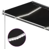 Antracitszürke kézzel kihúzható LED-es napellenző 350 x 250 cm